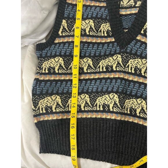 Handmade Knit Elephant Sweatervest Size Small - Picture 8 of 8